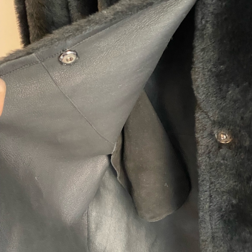Pologeorgis Black Shearling Reversible Coat $2,900+ retail ! - Picture 3 of 12